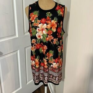 Tropical floral knit top